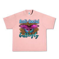 Salmon Western Anti-Social Butterfly Urban Heavy Tee - LillyAllenDesigns