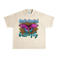 Sandshell Western Anti-Social Butterfly Urban Heavy Tee - LillyAllenDesigns