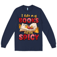 Navy i like my books extra spicy Long Sleeve Tee - MaliasSmallBusiness