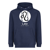 Navy Leo Horoscope Heavyweight Hoodie - Bettercallsaul