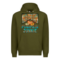 Army Green Pumpkin junkie Premium Hoodie - NancyCooperArtShop