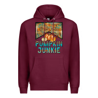 Burgundy Pumpkin junkie Premium Hoodie - NancyCooperArtShop