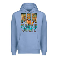 Colony Blue Pumpkin junkie Premium Hoodie - NancyCooperArtShop