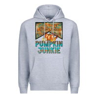 Heather Grey Pumpkin junkie Premium Hoodie - NancyCooperArtShop