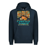 Navy Pumpkin junkie Premium Hoodie - NancyCooperArtShop