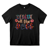 Black rescue all the dogs Heavy Core Tee - Zillion Design Studio