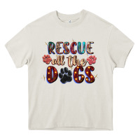 Cream rescue all the dogs Heavy Core Tee - Zillion Design Studio
