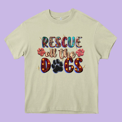 Rescue All The Dogs Heavy Core Tee Designed By Zillion Design Studio