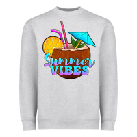 Heather Grey summer vibes coconut drink Heavyweight Sweatshirt - Jasminsmagicworld