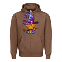 Chestnut witch gnome with broom Zipper Hoodie - BundleAndBundleShop