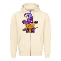Sandshell witch gnome with broom Zipper Hoodie - BundleAndBundleShop