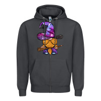 Smoke witch gnome with broom Zipper Hoodie - BundleAndBundleShop