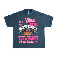 Midnight Navy As A Libra Girl I Was Born With My Heart On My Sleeve And A Mouth Urban Heavy Tee - Jasminsmagicworld
