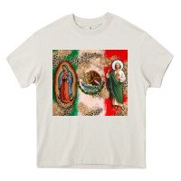 Cream Virgin Mary and San Judas Heavy Core Tee - CTS Tumbler Store