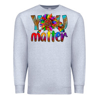 Heather Grey LGBTQ+ you matter with leopard Premium Sweatshirt - NancyCooperArtShop