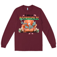 Burgundy bookaholic Long Sleeve Tee - MaliasSmallBusiness