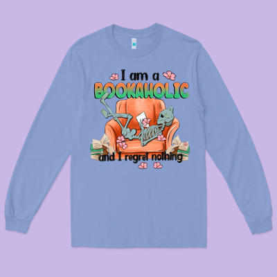 Bookaholic Long Sleeve Tee Designed By Maliassmallbusiness