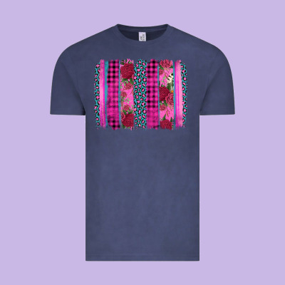 Valentine's Day Floral Leopard Brushstroke Vintage Tee Designed By Adodesignshop