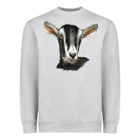 Heather Grey alpine goat head Heavyweight Sweatshirt - LillyAllenDesigns