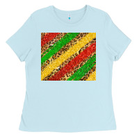 Baby Blue african colors leopard Ladies Tee - Zillion Design Studio