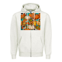 Oatmeal Heather fall pumpkin tumbler Zipper Hoodie - BundleAndBundleShop