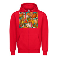 Red fall pumpkin tumbler Zipper Hoodie - BundleAndBundleShop