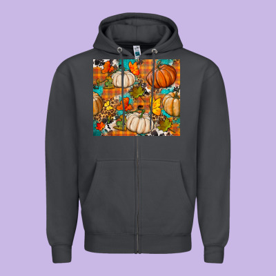 Fall Pumpkin Tumbler Zipper Hoodie Designed By Bundleandbundleshop
