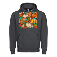 Smoke fall pumpkin tumbler Zipper Hoodie - BundleAndBundleShop