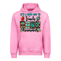 Fuchsia Pink it's a good day to teach tiny humans Urban Hoodie - OliviaCreatesArt