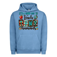 Pigment Pebble Blue it's a good day to teach tiny humans Urban Hoodie - OliviaCreatesArt