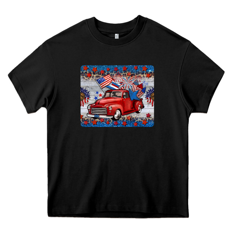 American Truck 4th Of July Mousepad Heavy Core Tee by BarkalooDesign | Teevron