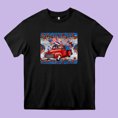 American Truck 4th Of July Mousepad Heavy Core Tee Designed By Barkaloodesign
