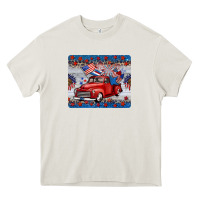 Cream american truck 4th of july mousepad Heavy Core Tee - BarkalooDesign