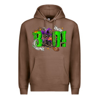 Chestnut Boo! with black cat Halloween Premium Hoodie - NancyCooperArtShop