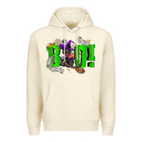 Sandshell Boo! with black cat Halloween Premium Hoodie - NancyCooperArtShop