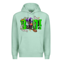Seafoam Boo! with black cat Halloween Premium Hoodie - NancyCooperArtShop