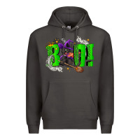 Smoke Boo! with black cat Halloween Premium Hoodie - NancyCooperArtShop