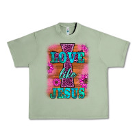 Oil Green love like jesus Urban Heavy Tee - BarkalooDesign