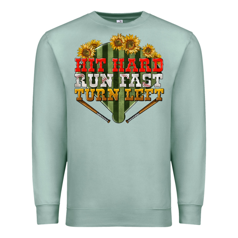 Hit Hard Run Fast Turn Left Premium Sweatshirt by NancyCooperArtShop | Teevron