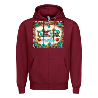 Burgundy teacher mode tumbler Zipper Hoodie - BundleAndBundleShop