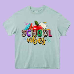 School Vibes Heavy Core Tee Designed By Zillion Design Studio
