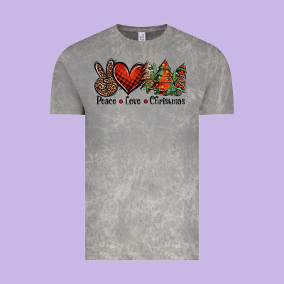 Peace Love Western Christmas Trees Vintage Tee Designed By Jasminsmagicworld