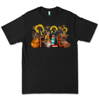 Black Welcome Fall Pumpkin Premium Tee - CowhideDigitalArt