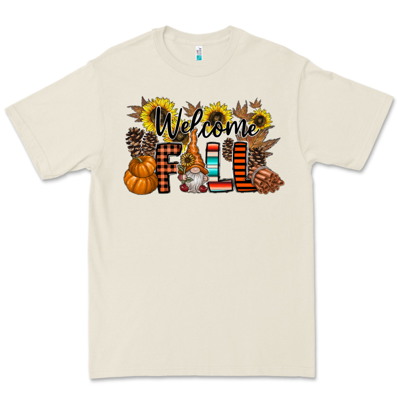 Welcome Fall Pumpkin Premium Tee by CowhideDigitalArt | Teevron