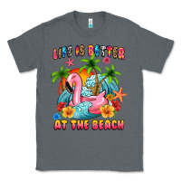 Charcoal Heather life is better at the beach Classic Tee - MaliasSmallBusiness