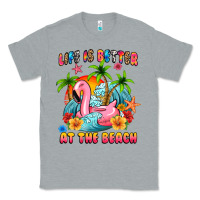 Heather Grey life is better at the beach Classic Tee - MaliasSmallBusiness