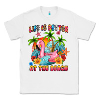 White life is better at the beach Classic Tee - MaliasSmallBusiness