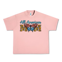 Salmon all american mom american flag butterfly Urban Heavy Tee - LillyAllenDesigns