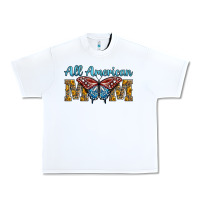 All American Mom American Flag Butterfly Urban Heavy Tee | Teevron