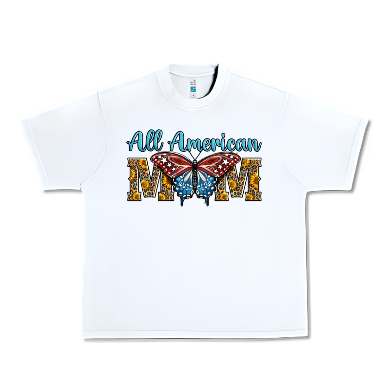All American Mom American Flag Butterfly Urban Heavy Tee by LillyAllenDesigns | Teevron